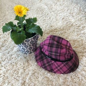 Coach pink plaid bucket hat